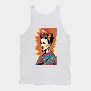 Frida's Colorful Expression: Vibrant Portrait Tank Top